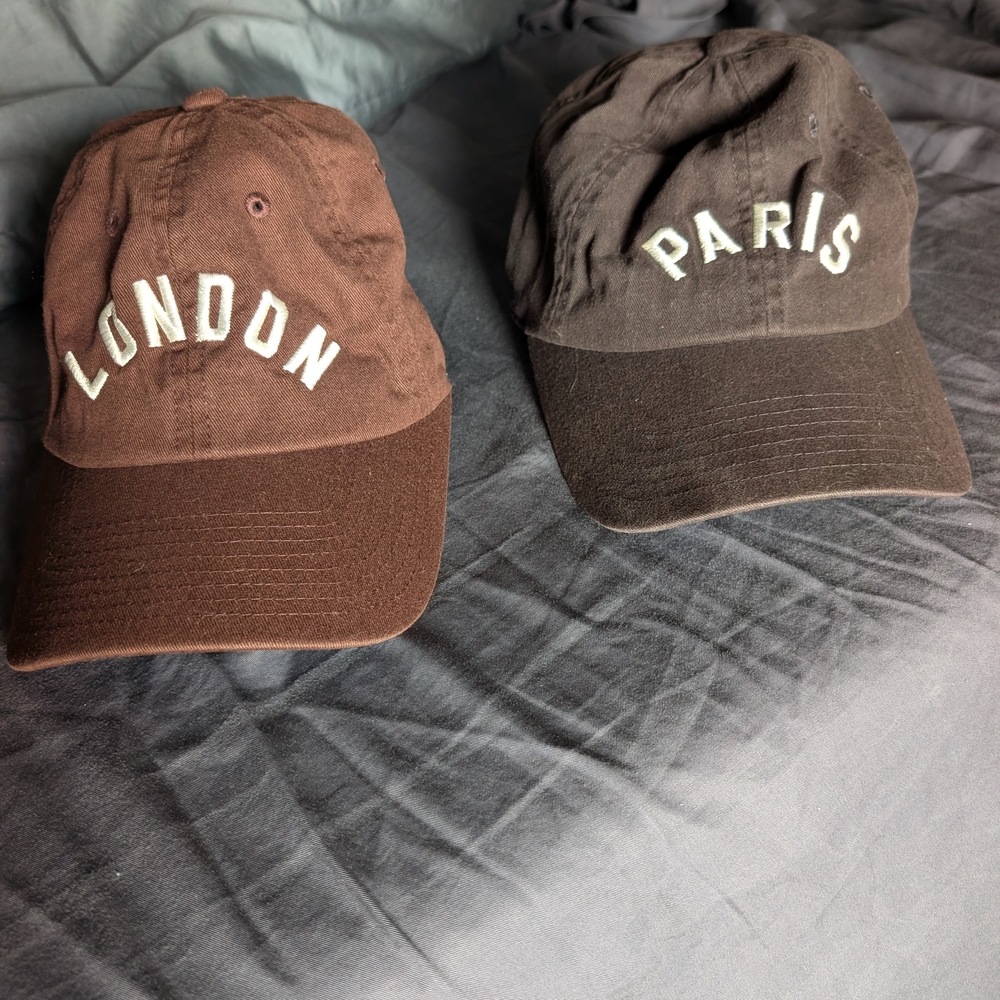 Anthropologie Brown and Black City Caps Bundle